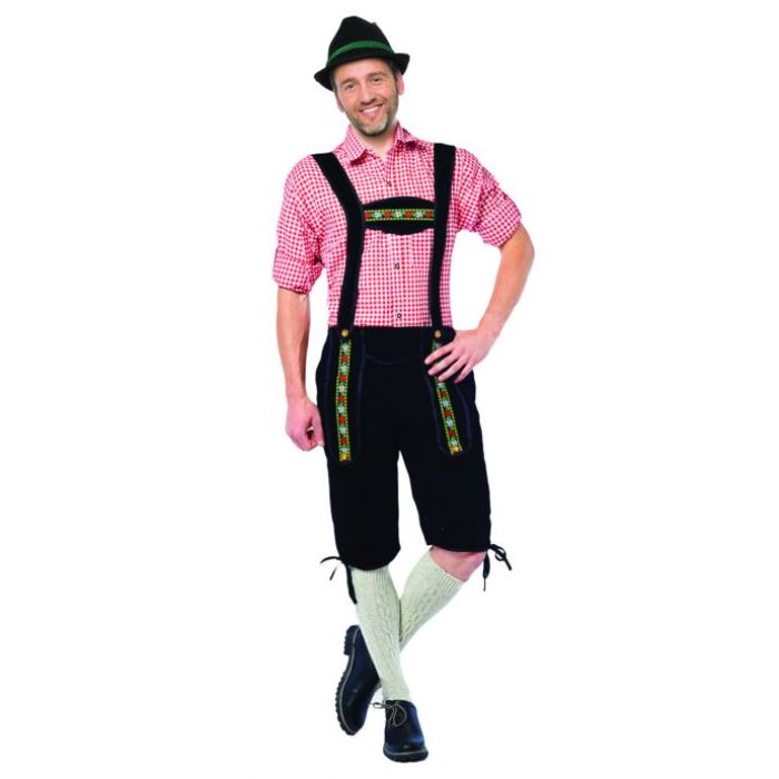 Tyroler Lederhosen Johann lang schwarz