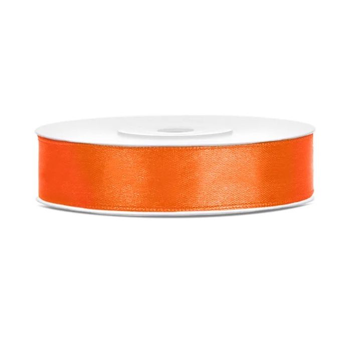 Satinbånd Orange - 12mm x 25m