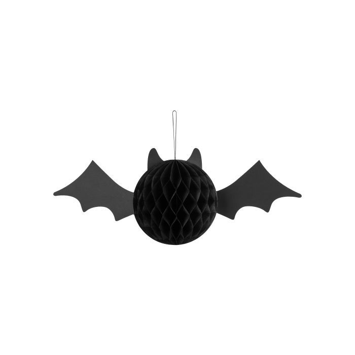 Schwarze Papier-Fledermaus Honeycomb - 45x17 cm