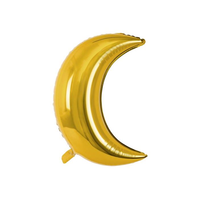 Guld halvmåne folieballon - 60 cm