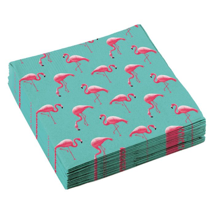 Flamingo Servietten 20x - 33x 33 cm