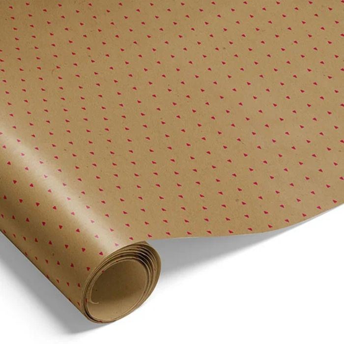 Geschenkpapier mit Herzen braun Geschenkverpackung 10m Das alte Apotheke