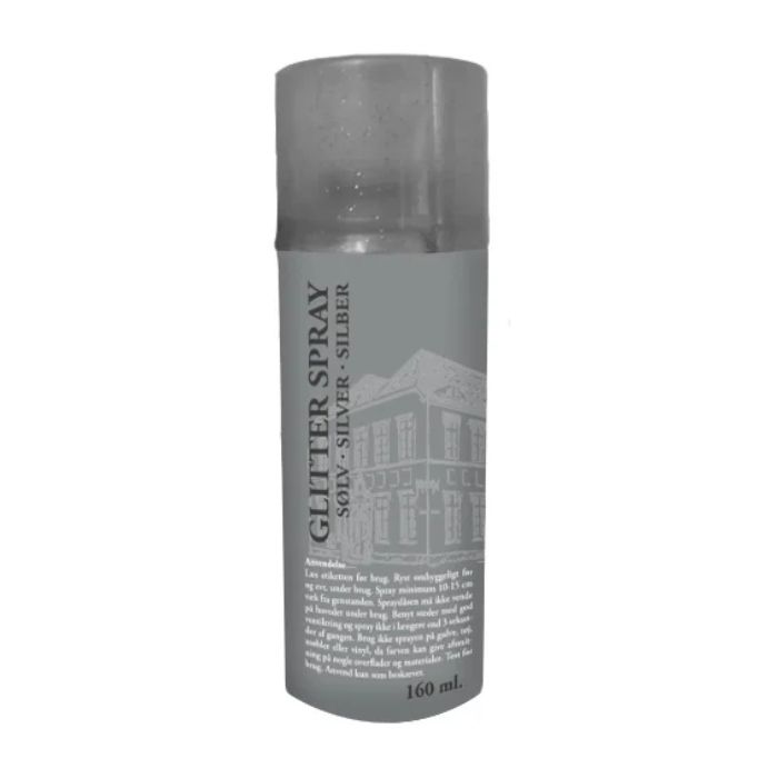 Glitter spray sølv 160 ml Det Gamle Apotek