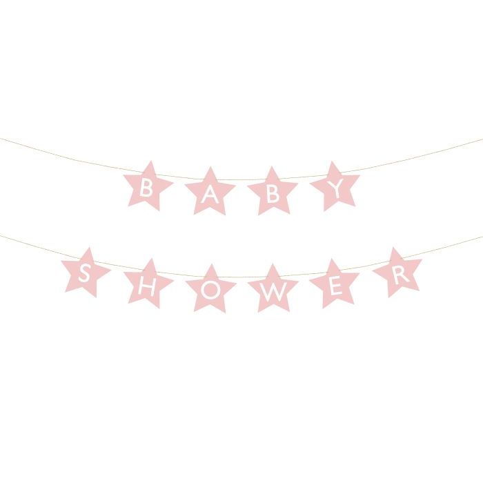 Rosa Babyshower Sternen-Girlande - 290x16,5 cm