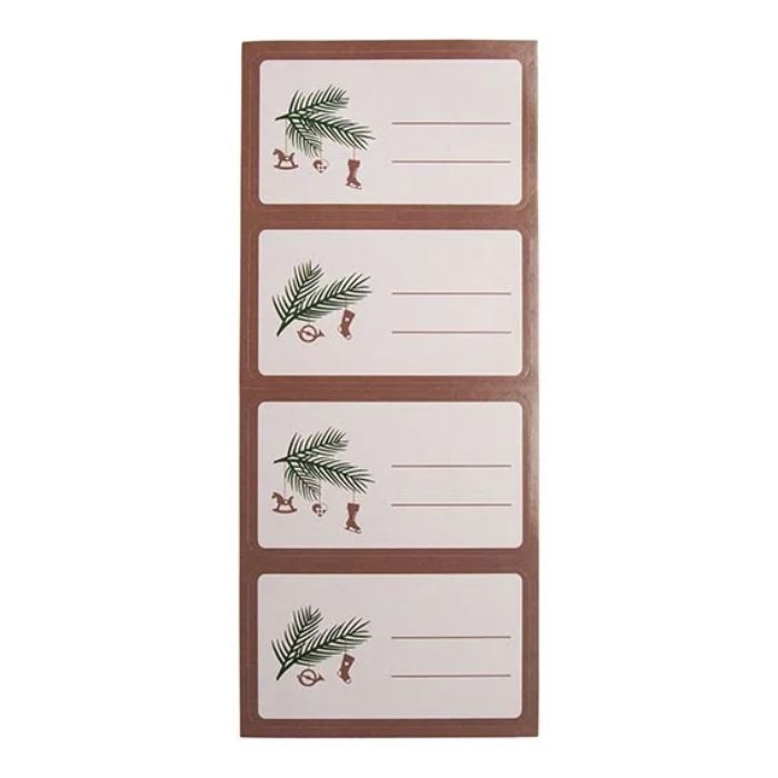 Geschenkanhänger-Aufkleber mit 4 verschiedenen Weihnachtsmotiven 12x Das Alte Apotheke