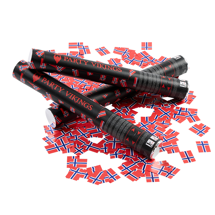 Norge konfettirør  PartyVikings - 40 cm 