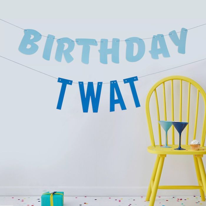 Birthday Twat Girlande - 2,5 Meter