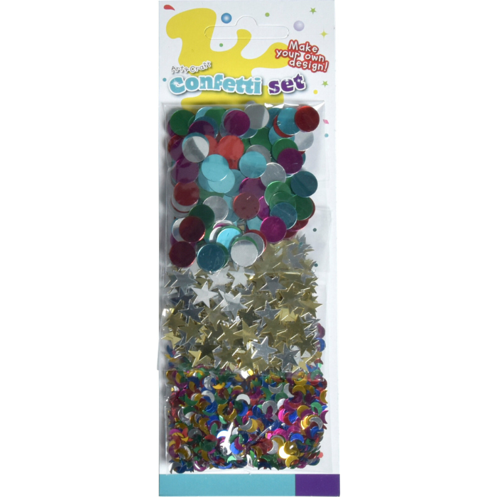 Dekoration konfetti med 3 forskellige design