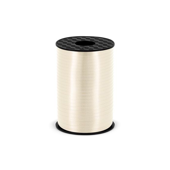 Cremeweißes Plastikgeschenkband - 5 mm x 225 m
