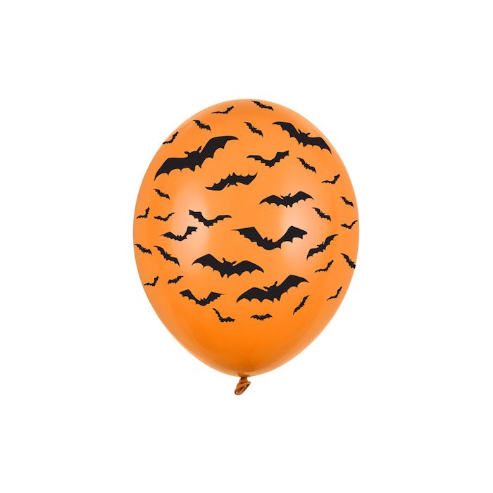 Orangene Fledermaus Ballons 6x - 30cm