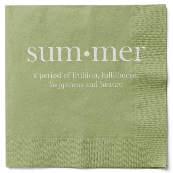 Servietten in Grün mit weißem Druck Sommer 20x Die Alte Apotheke