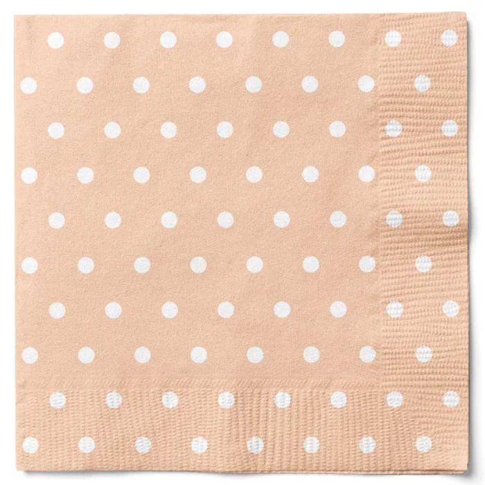 Servietten in Orange mit weißen Punkten 20x Die Alte Apotheke