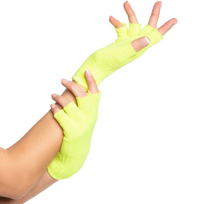 Fingerlose Handschuhe Einheitsgröße für Frauen Neon-Gelb