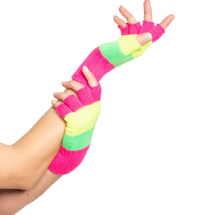 Fingerlose Handschuhe Einheitsgröße für Frauen neonfarbig