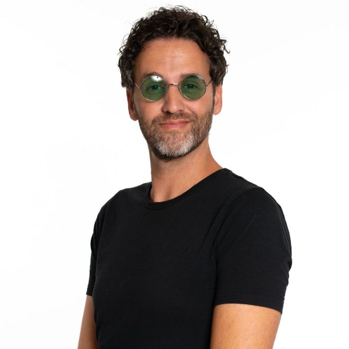 Runde Lennon Sonnenbrillen Grün