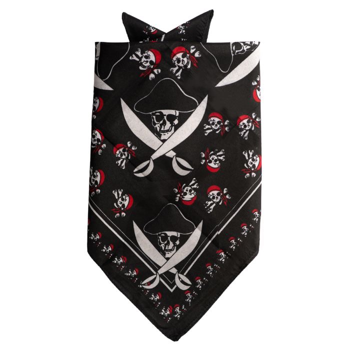 Schwarzes Piratenbandana 52x55 cm