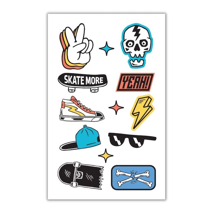 Skater tatoveringer midlertidige 13x