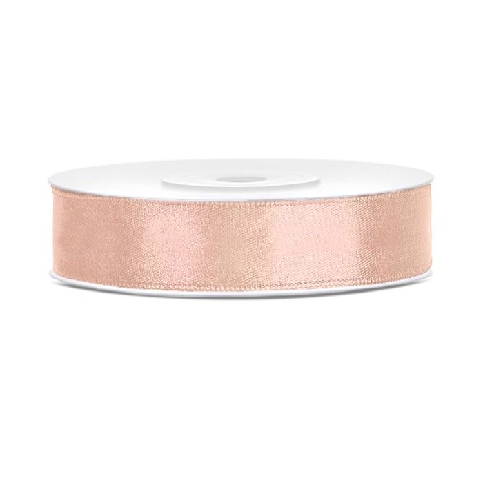 Lichtpfirsichfarbenes Satinband - 12 mm x 25 m