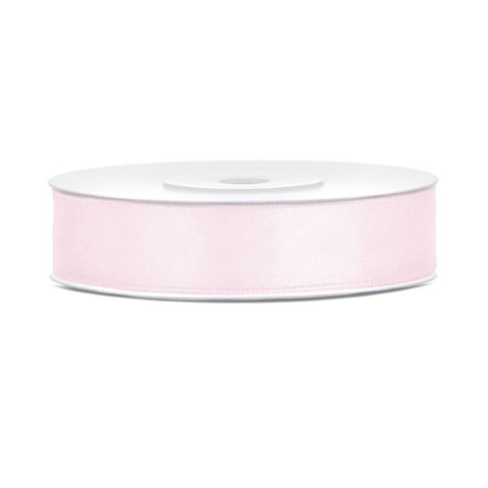 Pastell rosa Satinband - 12 mm x 25 m