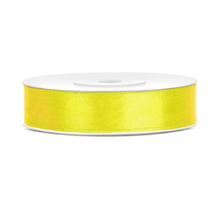 Gelbes Satinband - 12 mm x 25 m