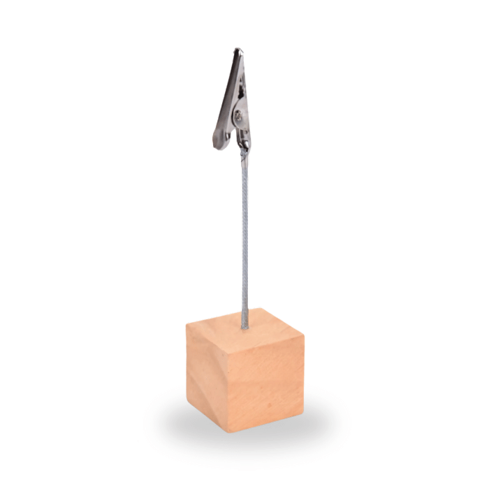 Tischkartenhalter aus Holz und Metall 10x - 10 cm