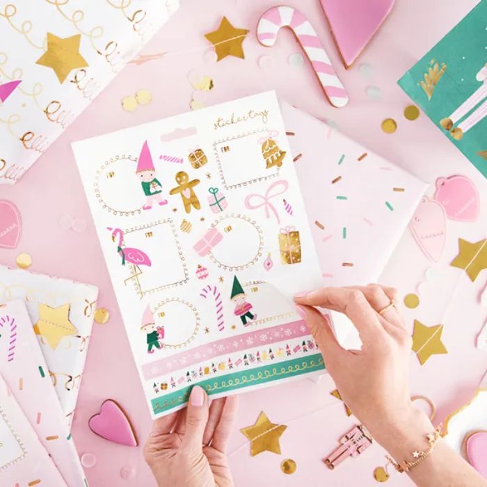 Weihnachts Geschenkanhänger mit Weihnachtsmann 26x - 8x7,5 cm Mix