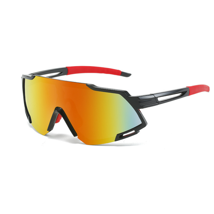 Sportsonnenbrillen rot Spiegelglas – Einheitsgröße