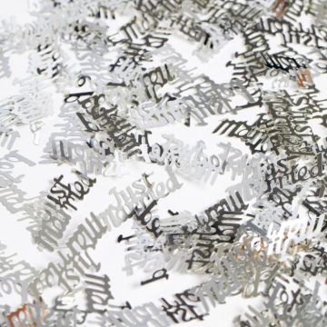 Silbernes Just Married Hochzeitsbuchstaben Tischkonfetti - 14 g