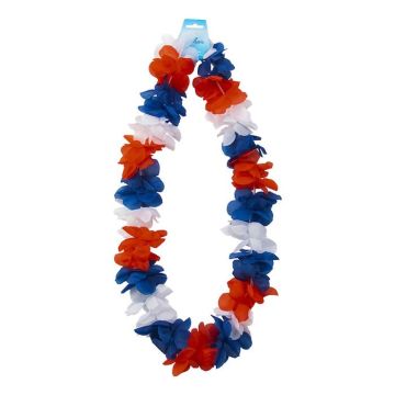 Hawaii Kette Halskette Weiß, Rot und Blau - 105 cm