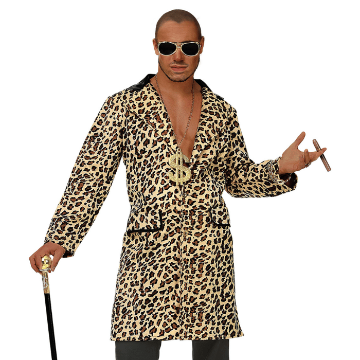 Pimp Mantel mit Leopardenmotiv