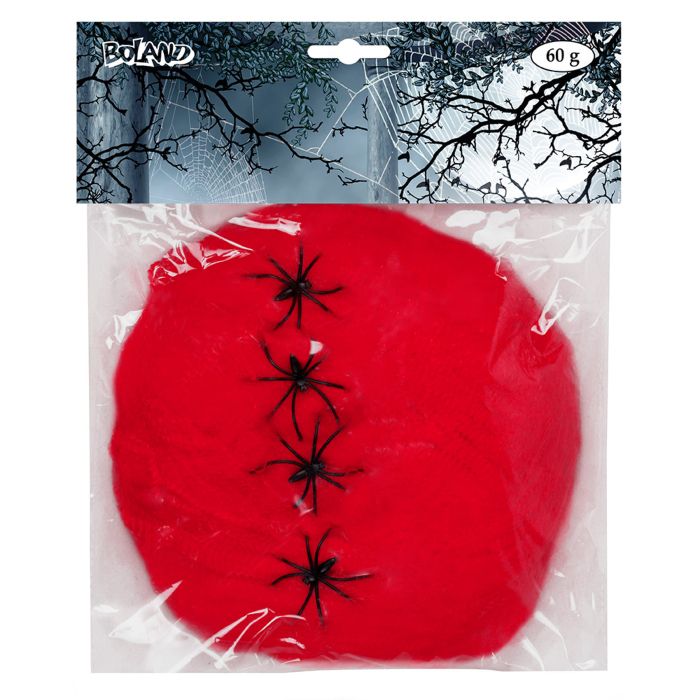 Rotes Spinnweben mit Spinnen - 60g