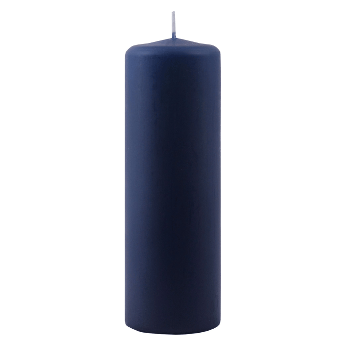 Blockkerze blau 1x - 6x18 cm