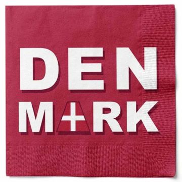 Rote Servietten mit Dänemark-Motiv 20x Det Gamle Apotek - 33x33 cm