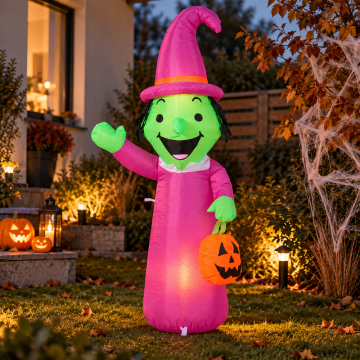 Aufblasbare Halloweenhexe mit LED 150 cm