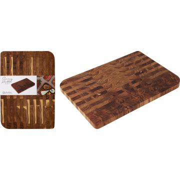 Servierbrett aus Teakholz mit Teakholz-Muster 40x28 cm