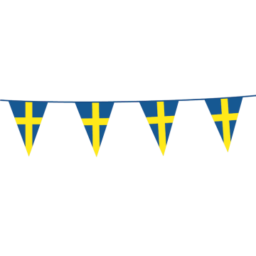 Schweden-Flaggen-Girlande - 10 Meter