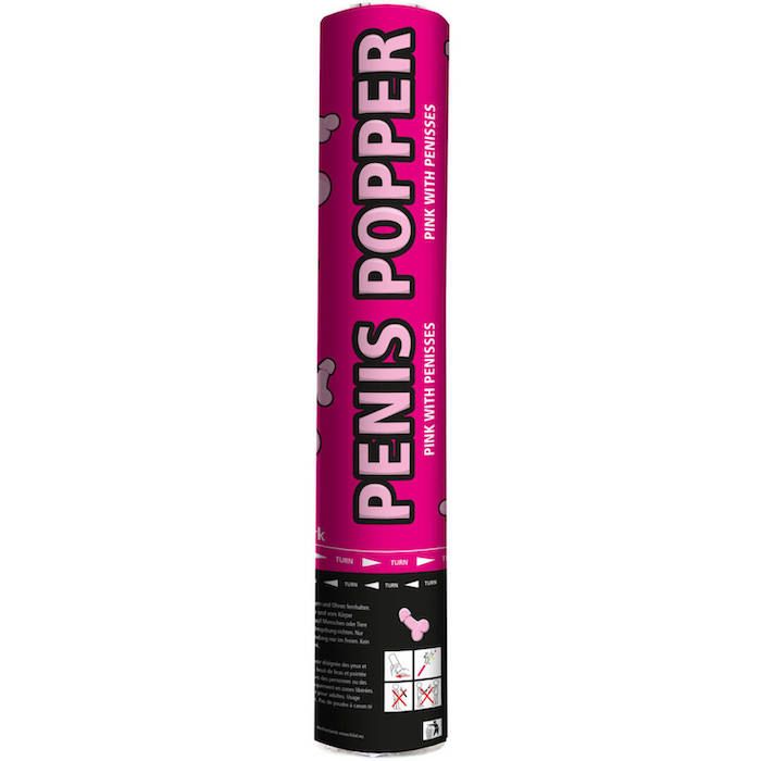Rosa Penis-Konfettiröhrchen - 28 cm