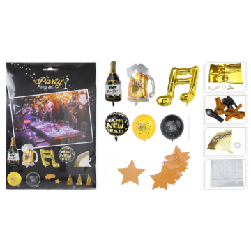 Silvester-Dekorationspaket mit 20 Teilen