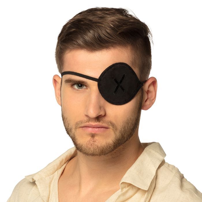 Piratenaugenklappe aus schwarzem Stoff