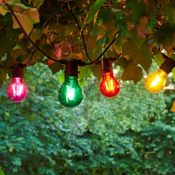 Lichterkette 5 Meter bunten mit 10 Glühbirnen wasserdicht