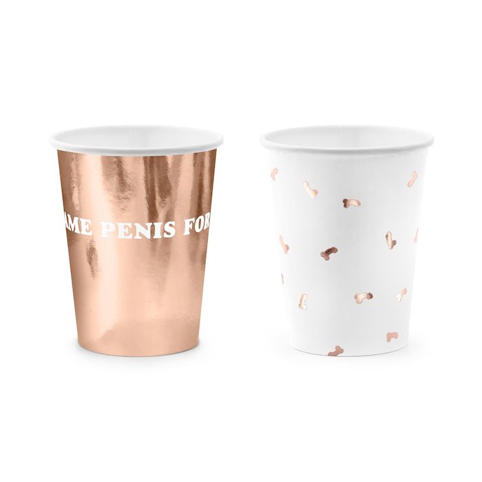 Rose Gold "Same Penis Forever" Pappbecher - 220 ml
