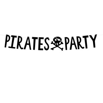 Schwarze Piraten-Fest-Buchstaben-Girlande - 100x14 cm