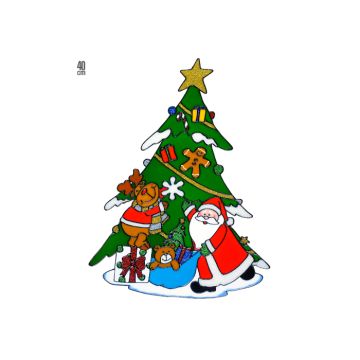 Weihnachtsfensteraufkleber Weihnachtsbaum 6x - 40 cm