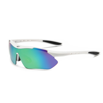 Laufbrille weiß m. blauen Spiegeleffekten - Einheitsgröße