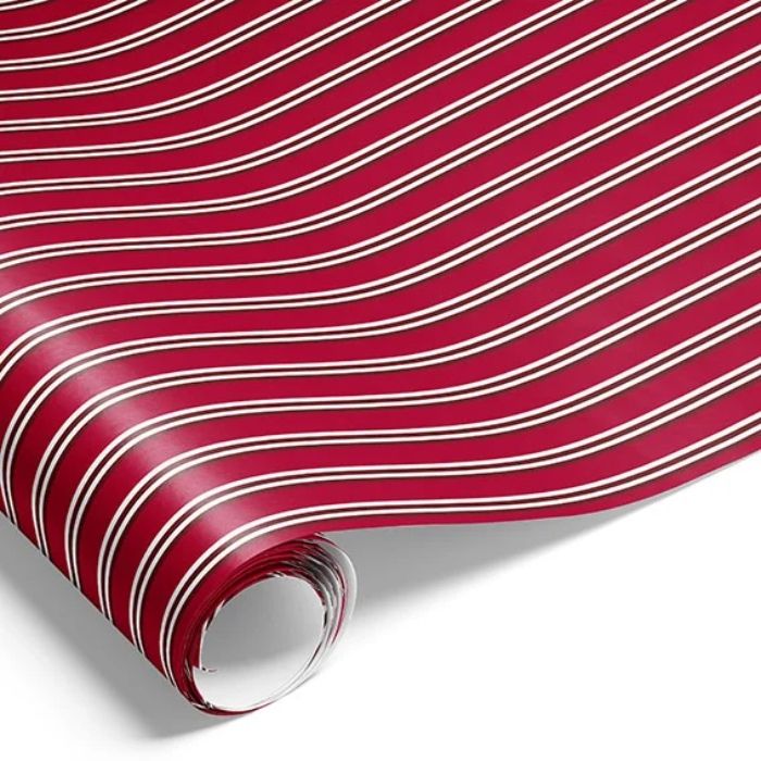 Geschenkpapier mit roten und weißen Streifen Geschenkverpackung 500x70 cm Das Alte Apotheke