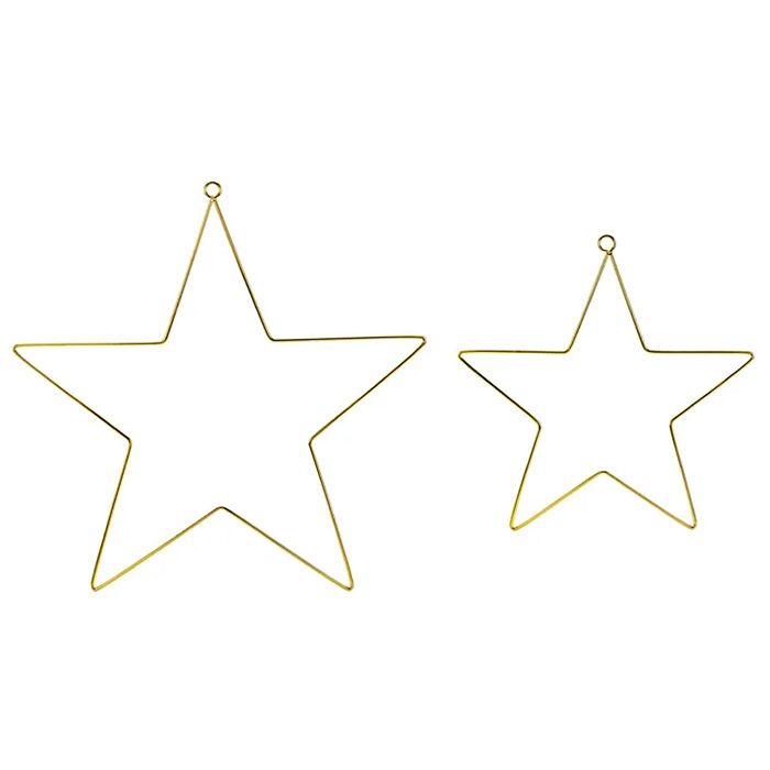 Goldene Weihnachtssterne 2x - Metall