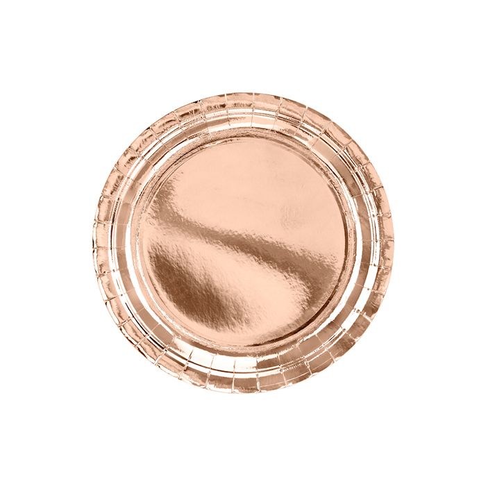 Rose Gold Papierteller 6x - 23 cm