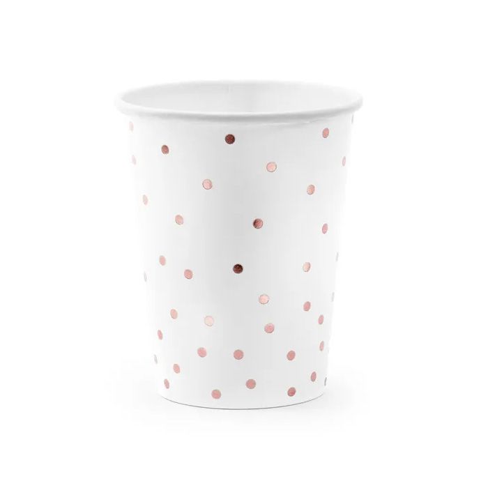 Papptassen mit Polka-Punkten 6x - 260 ml