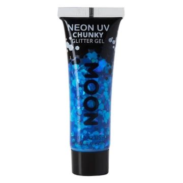 Neon UV Chunky Glitter Gel Blau 12 ml Moon Creations