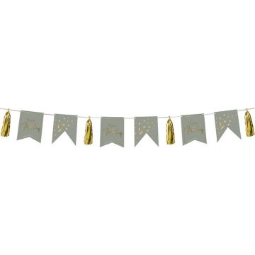 Happy Birthday Girlande Mit Fransen Golden Dawn - 4 m